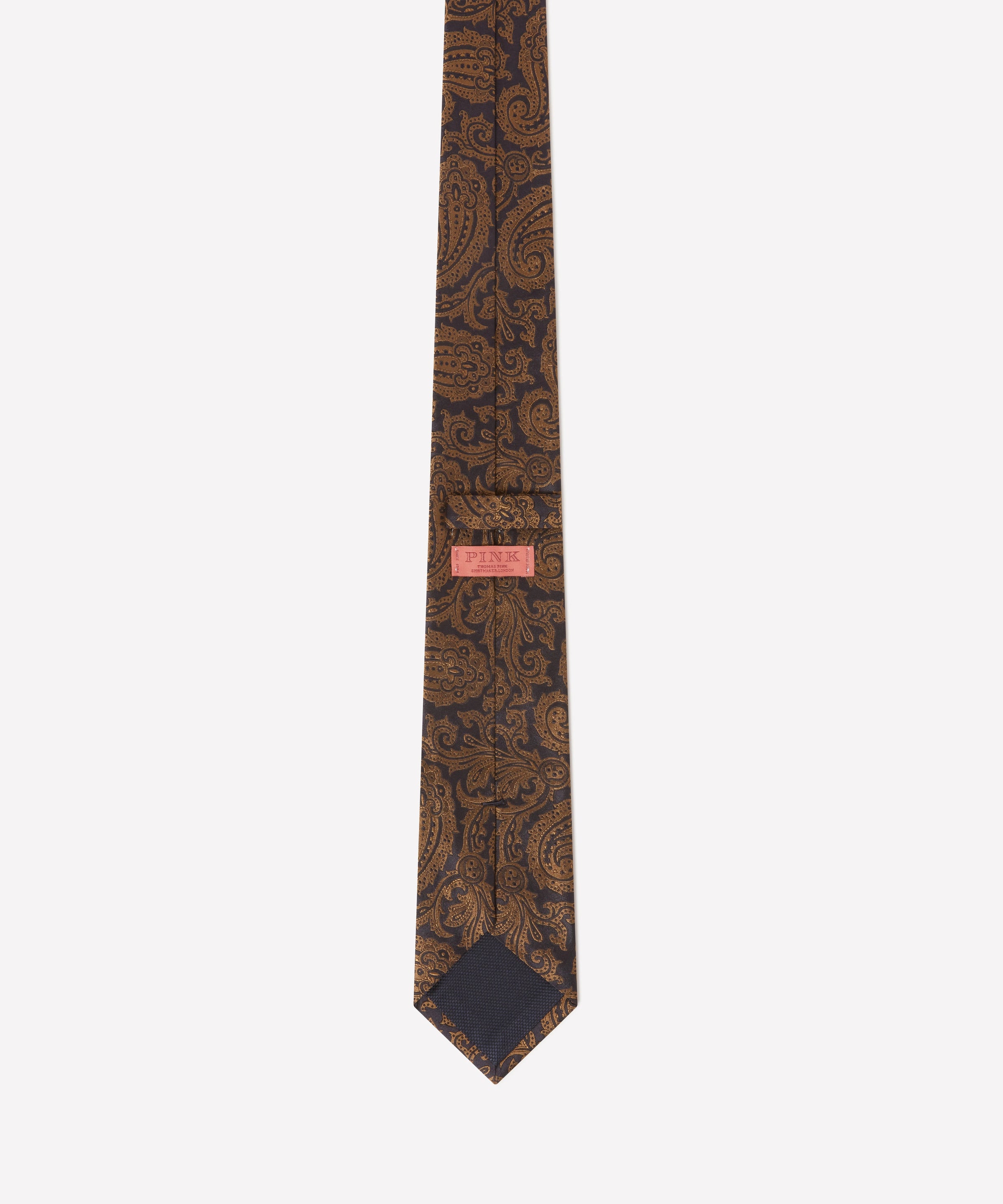 Deep Brown & Black Contrast Paisley Silk Tie