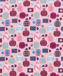 Pink & Multicolour Small Jockey All Over Printed Silk Pocket Square