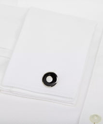 Black & Silver Enamel Target Cufflinks