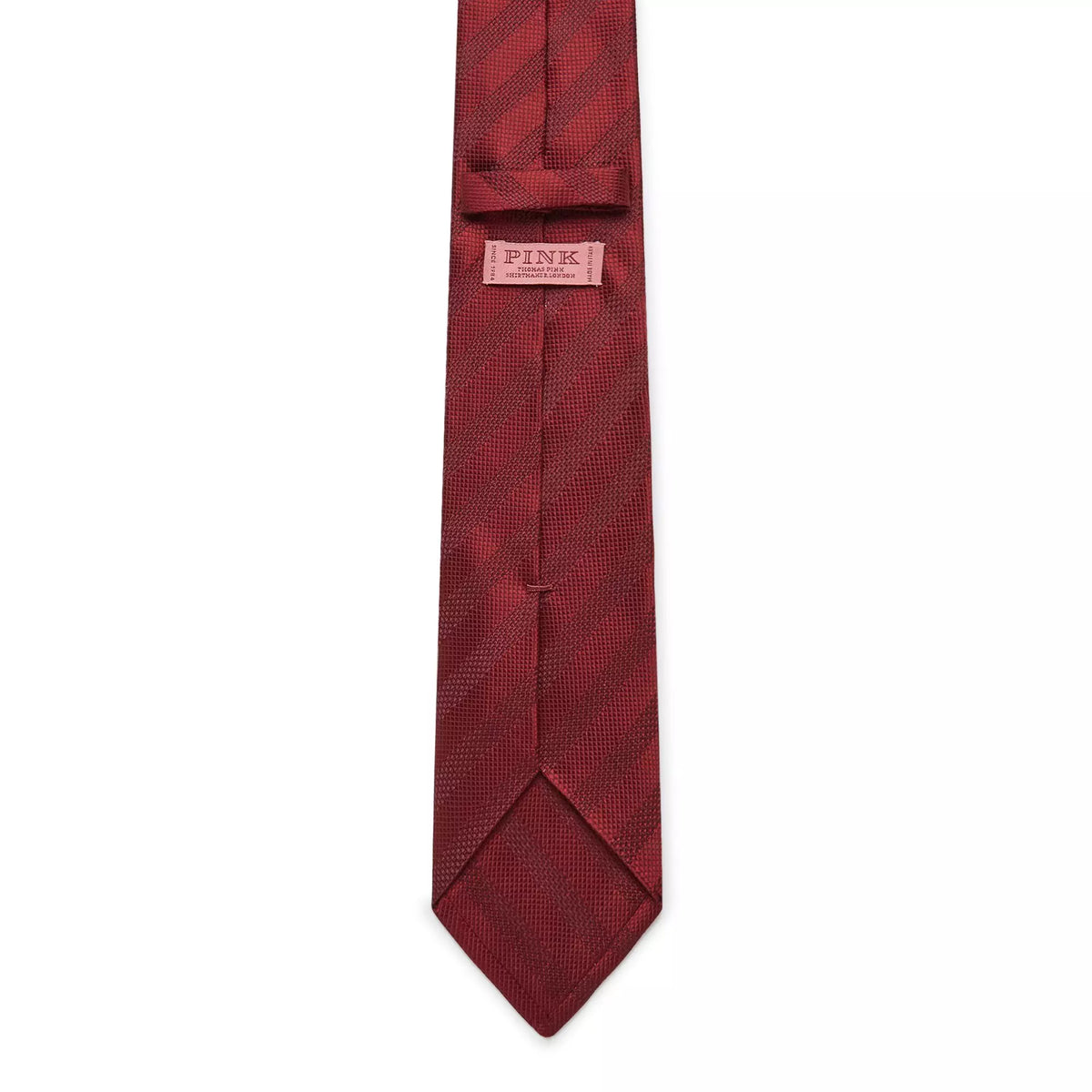 Red Tonal Striped Silk Tie