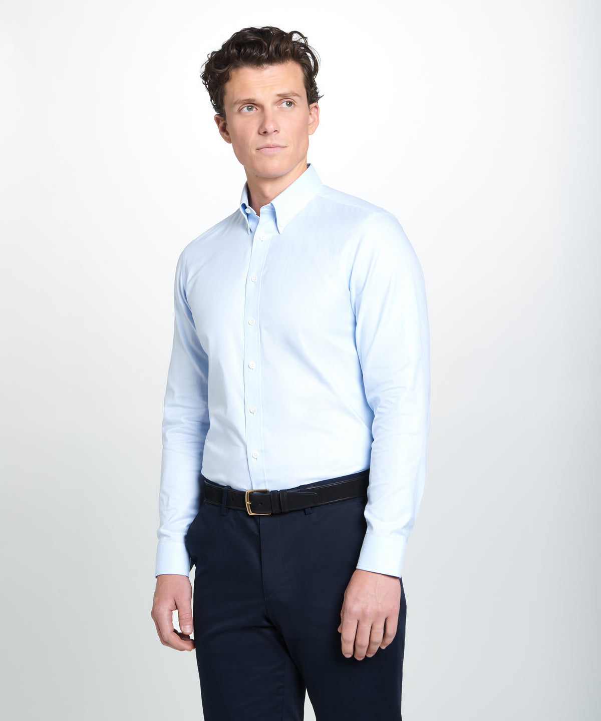 Pale Blue Tailored Fit Smart Casual Button Down Weekend Oxford Shirt
