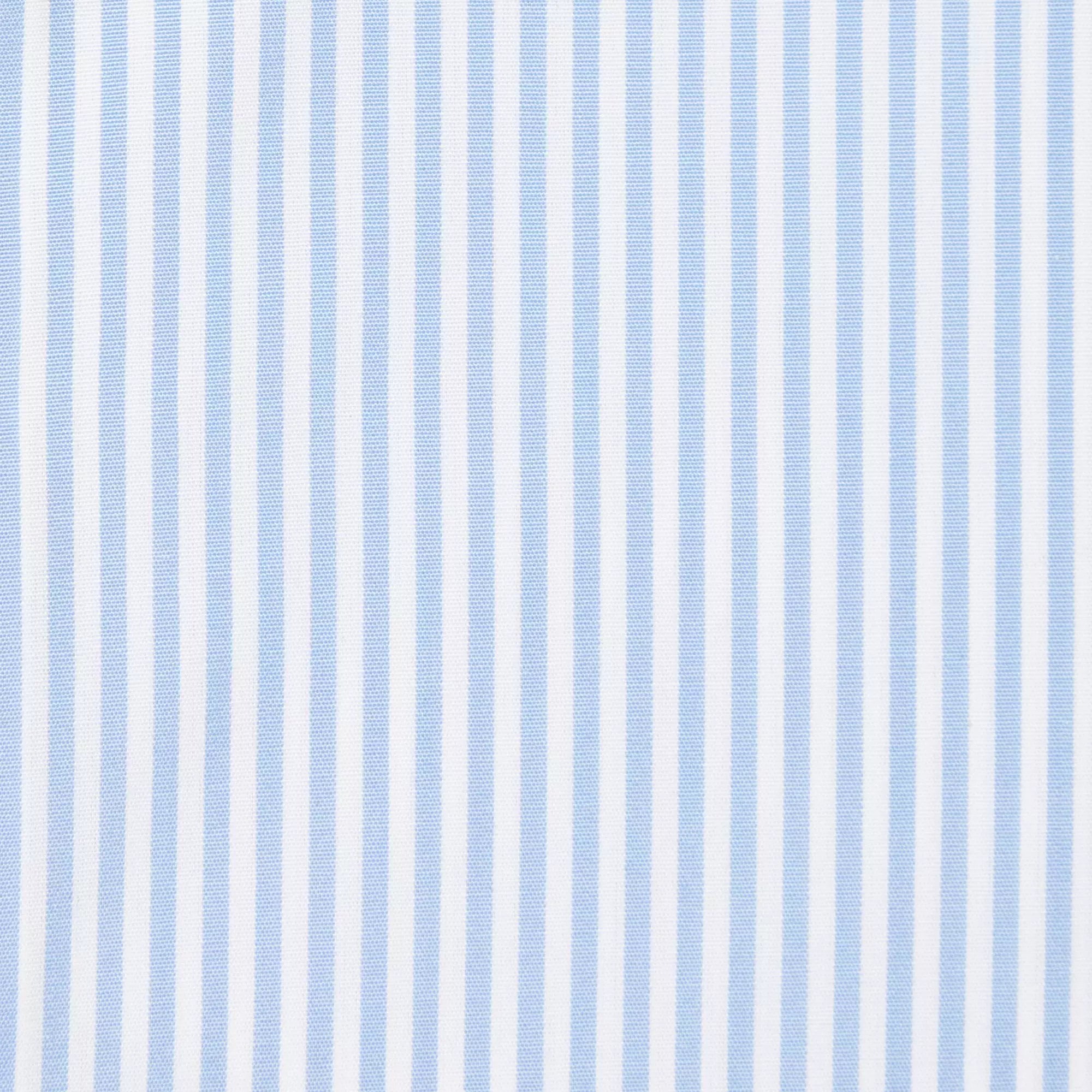 Pale Blue & White Slim Fit Core Poplin Bengal Stripe Formal Shirt