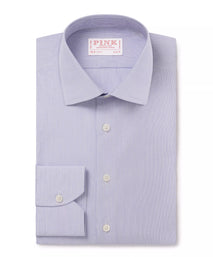 Deep Blue & White Slim Fit Pin Stripe Formal Shirt